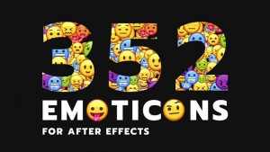 【AE/PR模板】352个社交聊天可爱Emojis表情包动画素材 Emoticon – Animated Emojis Pack