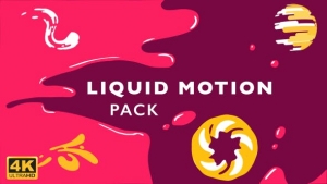 【4K视频素材】110个丝滑Q弹液体流体MG图形动画素材包 Liquid Motion