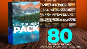【PR预设】80个动态画面多画面分屏布局效果 Split Screen Pack for Premiere Pro
