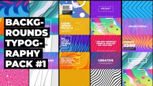 【FCPX插件】35个彩色渐变纹理图形背景文字标题排版动画 Backgrounds And Typography #1