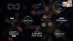 【FCPX插件】10组漂亮花纹圣诞节日文字标题动画 Christmas Titles