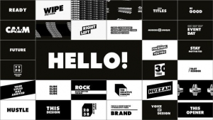 【AE模板】30个黑白标题文字样式排版动画AE模板 Typography & Titles