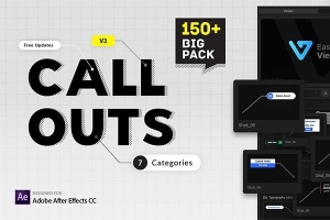 【AE脚本】150种呼出指示线箭头文字标题介绍标注动画预设 Big Pack Call-Outs v3