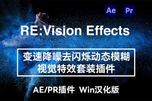 【AE/PR插件】慢动作降噪去闪动态模糊视觉套装插件 RE:VisionFX Effections v26.3 Win汉化版
