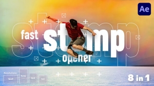 【AE模板】现代流行时尚动感活泼快闪开场片头AE模板 Fast Stomp Openers
