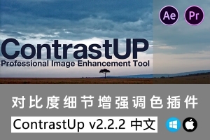 【AE/PR插件】视频画面对比度细节增强调色插件 ContrastUp v2.2.2 Win/Mac汉化版