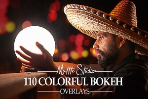 【图片素材】110款七彩梦幻散景光斑耀斑叠加合成素材 110 Colorful Bokeh Light Overlays