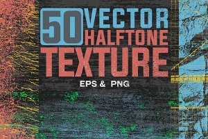 【矢量素材】50款划痕质感纹理复古做旧背景设计PNG/EPS矢量素材 50 Vector Texture Pack