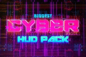 【AE模板】235个未来科幻HUD赛博朋克文字标题元素背景发光闪烁动画 Biggest CYBER HUD Pack