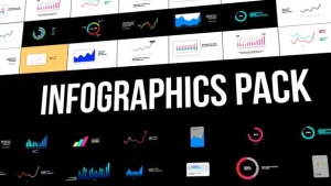 【FCPX插件】25个信息数据柱状图曲线图表动画 Infographics Pack