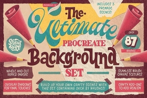 【Procreate笔刷】87套Procreate复古怀旧纸张撕纸插图纹理背景画笔 The Ultimate Procreate Background Set