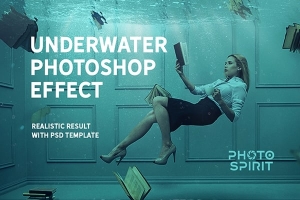 【PS模板】19个水下摄影效果叠加图层PS模板 Underwater Photoshop Effect