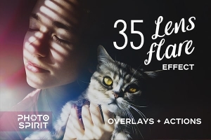 【图片素材】35张镜头眩光光晕效果叠加图片素材+PS动作 Lens Flare Effect Photoshop