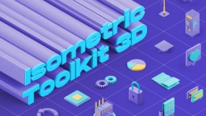 【AE模板】三维立体等距社交网络媒体电子商务图标MG动画 Isometric Toolkit 3D