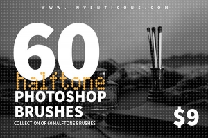 【PS笔刷】60款半色调效果PS笔刷 halftone photoshop brushes