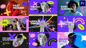 【PR模板】流行时尚多彩活力欢快视频开场动画PR模板 Fashion Colorful Opener