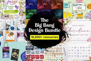 【图片素材】16000+商业设计贴图插画矢量图形标志艺术元素合集包 The Big Bang Design Bundle (16000+ iTems)