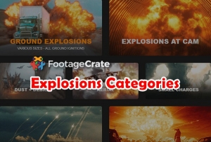 【4K视频素材】190+爆炸烟雾火焰燃烧气体爆炸核爆炸4K高清视频VFX合成素材 Production Crate – Explosions Categories