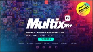 【PR模板】1000种多画面网格组合视频分屏展示过渡转场预设动画 Multix-Transitions/Grids/Overlays/Wipes