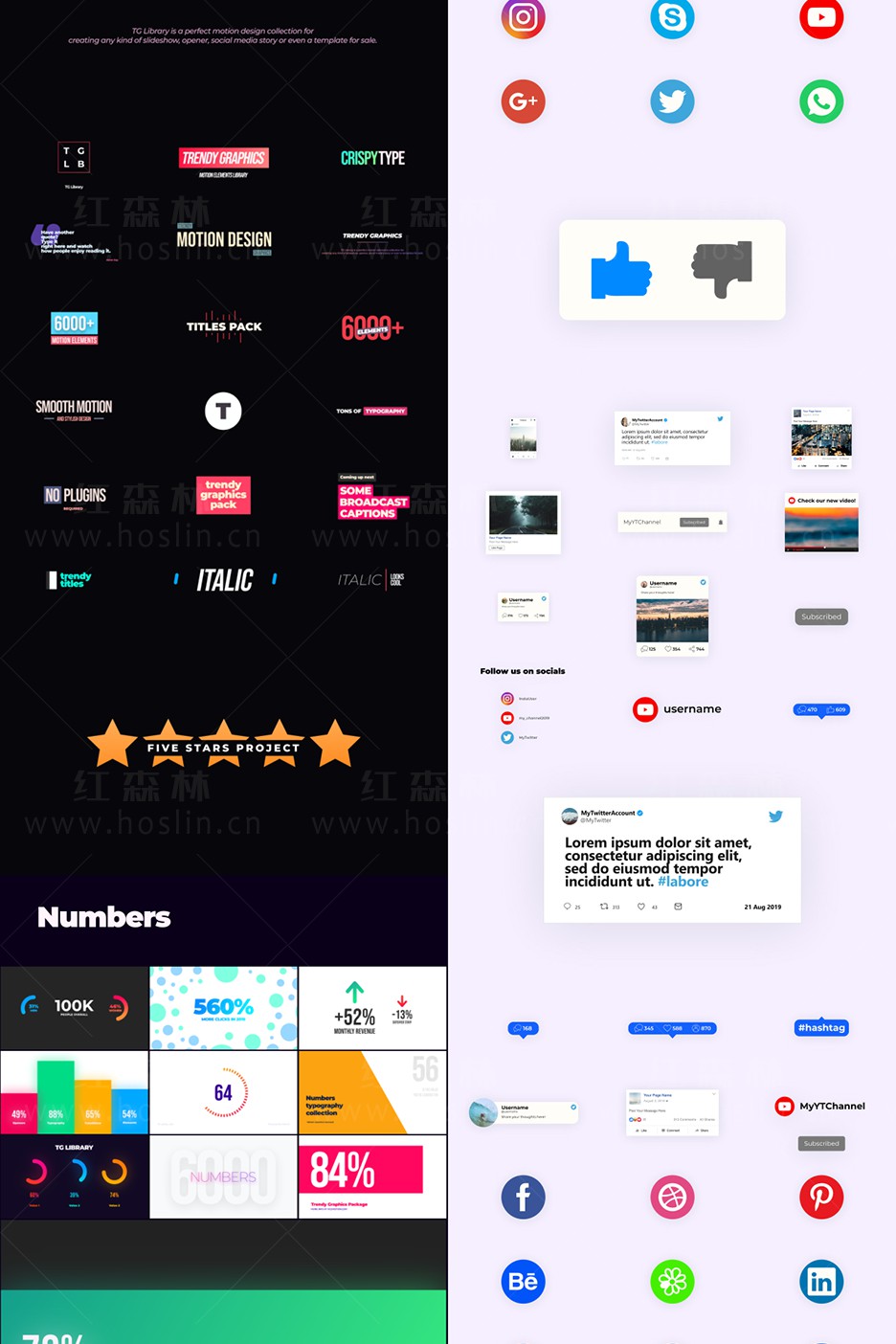 【AE/PR脚本预设】6000种社交媒体文字标题排版设计转场LOGO图标MG图形动画 Trendy Graphics V5.4插图(7) 【AE/PR脚本预设】6000种社交媒体文字标题排版设计转场LOGO图标MG图形动画 Trendy Graphics V5.4插图(7)