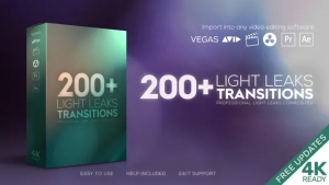 【4K视频素材】101组真实漂亮镜头漏光炫光转场过渡动画 Light Leaks Transitions