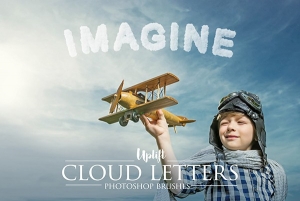 【PS笔刷】40款魔幻云彩字母数字PS笔刷 40 Cloud Letter Photoshop Brushes