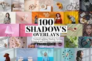 【PNG素材】60张高品质植物阴影和百叶窗户反射阴影PNG图片素材 Natural Shadows Overlays Set