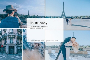 【LR预设】专业色彩梦幻冷色蓝调照片调色Lightroom预设 115. Blueishy