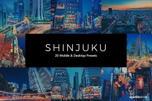 【调色预设】20款日本新宿城市夜景街拍霓虹色彩Lightroom预设LUT视频调色预设 20 Shinjuku Lightroom Presets & LUTs