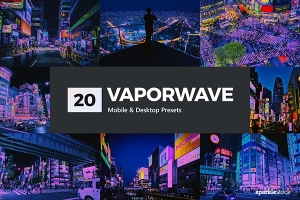 【调色预设】20个东京夜景赛博朋克蒸汽波Lightroom预设LUT视频调色预设 20 Vaporwave Lightroom Presets LUTs