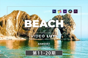 【调色预设】热带阳光海滩冲浪航拍视频调色LUT预设第11-20期 Bangset Beach Video LUTs Pack 11-20