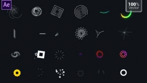 【AE/PR模板】30个抽象线条圆圈图形元素MG动画 MoGraph Elements Pack