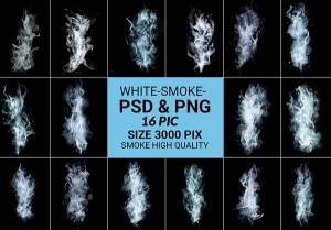 【图片素材】16张高清白色透明烟雾PNG图片素材 White Smoke Transparent PNG & PSD