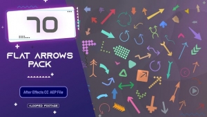 【AE模板】70个二维扁平化箭头标注图形动画 Flat Arrows Pack