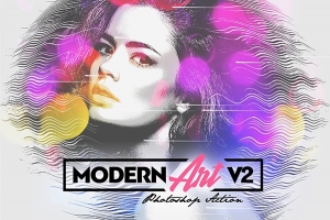【PS动作】现代水彩艺术画效果PS特效动作 Modern Art Photoshop Action v2