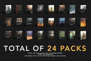 【调色预设】24套600个PS/LR调色预设视频叠加LUTS素材包 K1 Production – Ultimate Photography Bundle