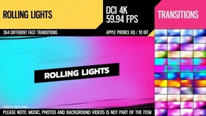 【4K视频素材】364个快速滚动流光动画效果视频过渡特效素材 Rolling Lights (4K Transitions)