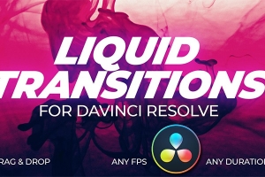【达芬奇模板】15种卡通液体图形动画转场过渡效果动画 Liquid Transitions
