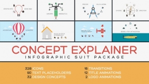 【AE模板】480个二维扁平化创意MG动画宣传概念小片头 Concept Explainer