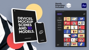 【AE脚本】100种扁平化手机平板APP宣传介绍展示动画 Devices Mockup Pack_0
