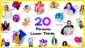 【AE模板】20种企业人物讲师创始人肖像字幕条介绍动画 20 Person Introduction Lower Thirds