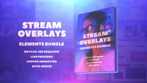 【AE脚本】60组彩色渐变流动图形标题场景动画 Stream Overlays Elements Bundle