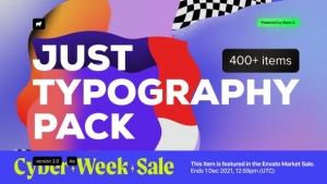 【AE/PR脚本】400个时尚创意字幕条标题排版设计文字动画 Just Typography Pack V2