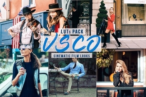【调色预设】10款旅拍生活人像VSCO电影Vlog视频调色LUT预设 VSCO Cinematic LUTs Pack