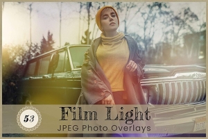 【图片素材】53张镜头光晕散景耀斑霓虹辉光光效照片叠加素材 Film Light Overlays Digital Bokeh