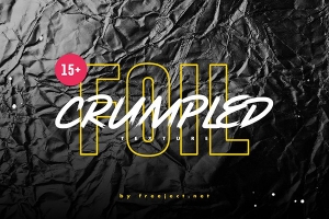 【图片素材】18张皱巴巴的锡箔纸褶皱纹理设计合成素材 15+ Crumpled Foil Texture