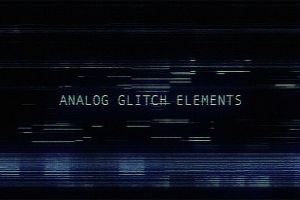 【4K视频素材】70个数字信号故障毛刺失真干扰叠加循环动画 Motion Science – Analog Glitch Elements