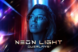 【图片素材】30张彩色霓虹夜色灯光光斑散景照片叠加图片素材 Neon Light Overlays v2