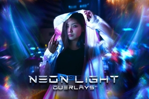 【图片素材】25张彩色霓虹夜色灯光光斑散景照片叠加图片素材 Neon Light Overlays v3
