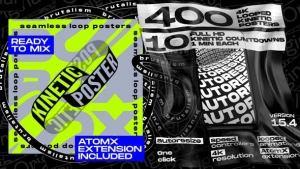 【AE脚本】410种创意时尚海报封面文字排版设计循环动画 Seamless Loop Kinetic Posters v15.4